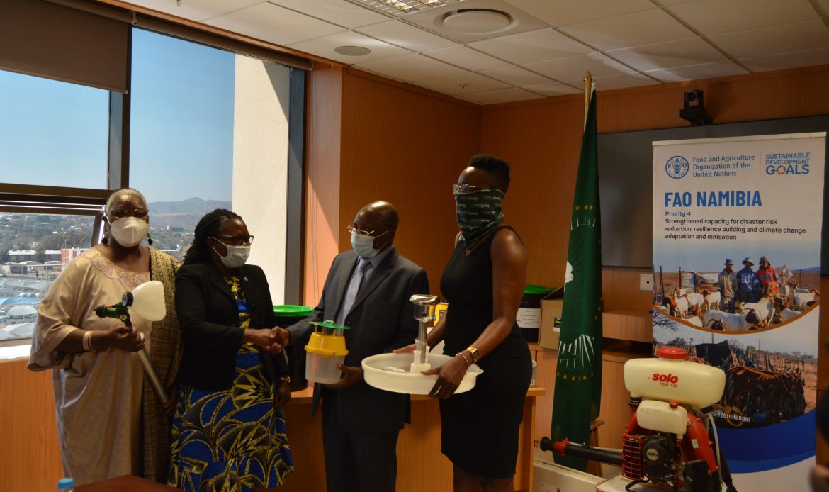 The Food and Agriculture Organisation (FAO) handed over Plant Health Surveillance Material and Pest Material to the Ministry of Agriculture, Water and Land Reform (MAWLR).